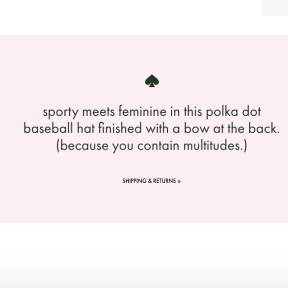 kate spade black white polka dot bow baseball hat cap nwt - Picture 6 of 6